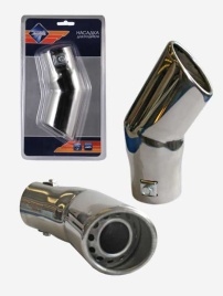 Nova Bright Насадка  на глушитель нержавеющая сталь прямая скошенная D=55мм 38872   