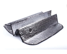 Lavita шторка солнцезащитная на лобовое стекло двухсторонняя серебристая на присосках 175см х 100см 