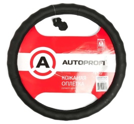 Autoprofi  оплетка руля кожа черная ребристая размер XL AP-265 BK  