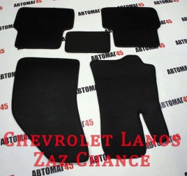 EVA ЭВА  коврики в салон Chevrolet Lanos 2005-2009г черный рисунок ромб комплект 5шт   