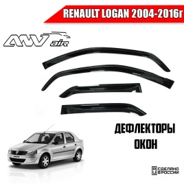 ANVair  дефлекторы окон Renault Logan Рено Логан 2004-2016г комплект 4шт   