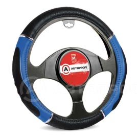Autoprofi  оплетка руля гелевая рельефная черно-синяя размер М GL-1020 BK/BL (M)   
