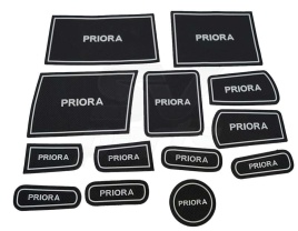 Коврики в ниши Лада Lada Приора Priora 1 белые буквы 13пр.