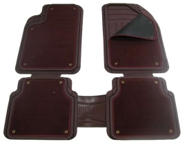 Autoprofi  ковры универсальные резиновые съемный ворс красный комплект 4шт   