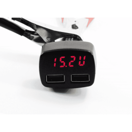 Вымпел  вольтметр в прикуриватель 12-24В 4 в 1 термометр амперметр з/у 2 USB BM-03   