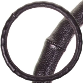 Skyway  оплетка руля кожа гладкая черная Real-6 глянец размер М   