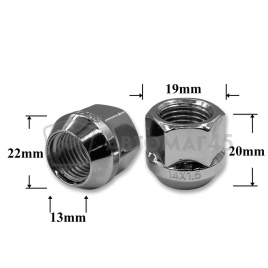 T0700 Гайка колесная иномарки М14*1,5*21 кл.19 конус откр. CH H-1109