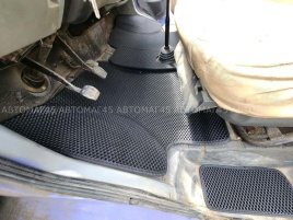 EVA ЭВА 3D коврики в салон полномасштабные Газель Газель бизнес черные рисунок ромб 2шт   