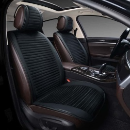 Страйпс  Накидки на сиденье без спинки велюр полоска черный комплект 5шт  