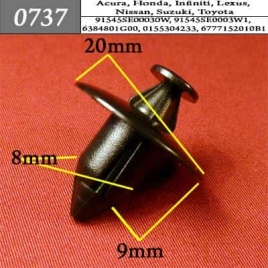 0737 Клипса пистон для Acura Honda Infiniti Lexus Nissan Suzuki Toyota  