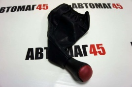 Skyway  Ручка КПП с чехлом ВАЗ 2101 2107 экокожа черно-красная   