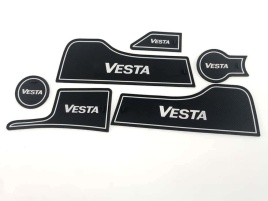 Коврики в ниши Лада Lada Веста Vesta белые буквы 6пр.