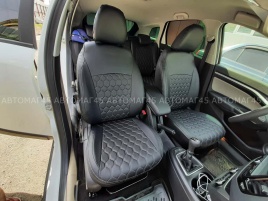 Авточехлы  Lada Vesta Лада Веста седан SW SW Cross экокожа черная с серой ниткой соты   