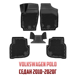 Form Коврики  в салон Volkswagen Polo 2009-2020г седан полиуретан EVA 3D комплект 4шт    
