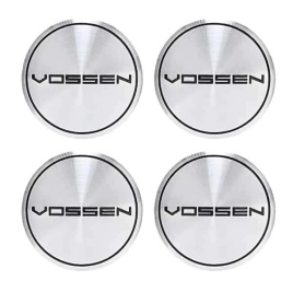 Наклейка на колпаки Vossen сферическая изогнутая 5,6см 4шт серебро NZD 063