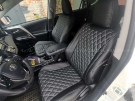 Авточехлы  Toyota RAV4 Тойота Рав4 2012-2019г XA40 экокожа черный модель Байрон   