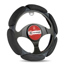 Autoprofi  оплетка руля спонж черный 6 лепестков М SP-5026   