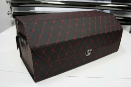 Органайзер  багажника кофр экокожа черный с красной ниткой 70 x 30 x 30см MAXIMAL Big  