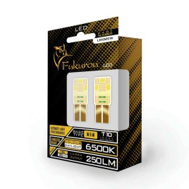 Fukurou лампа светодиодная суперяркие T10 W5W 12V 6500K 250LM 2шт   