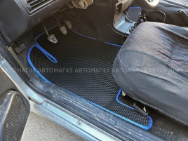 EVA ЭВА  коврики в салон ВАЗ 2109 2114 2115 черные синий кант рисунок ромб  комплект 5шт   