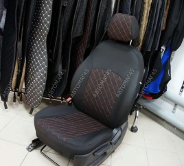 Авточехлы  Kia Rio Киа Рио 2011-2017г Hyundai Solaris 2011-2017г жаккард ромб Барс  