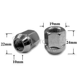 T0511 Гайка колесная иномарки М12*1,25*25 кл.19 конус откр. CH 1806