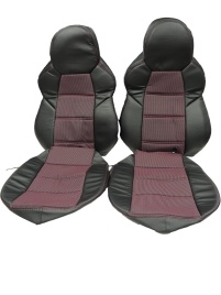 Recaro  чехлы универсальные экокожа черная жаккард красная нить комплект   