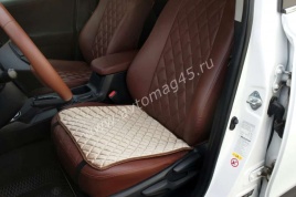 888-2  Накидка на сиденье на силиконе велюр бежевый 45 x 45см 1шт   