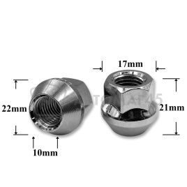 T0508 Гайка колесная иномарки М12*1,5*21 кл.17 конус откр. CH H-1157