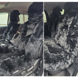 Fentow Накидки  комбинированные черный волк 142x55см комплект на салон 5шт   