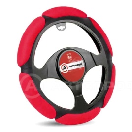 Autoprofi  оплетка руля спонж красный 6 лепестков размер М SP-5026 BK/RD  