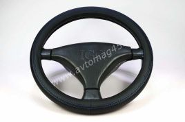 IGG  405 оплетка руля экокожа черный черный с синей отстрочкой   