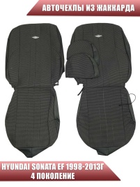 Авточехлы  Hyundai Sonata EF Хендай Соната Тагаз 1998-2013г жаккард черный   