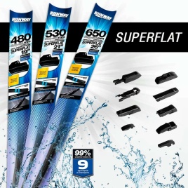 Runway  щетка стеклоочистителя Superflat бескаркасная графит 10 адаптеров 430мм   