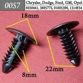 0057 Клипса пистон для Chrysler Dodge Ford GM Opel