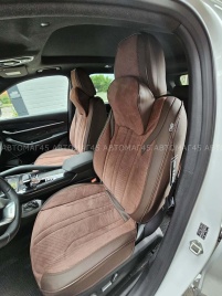 Чехлы  накидки на сиденье экокожа+алькант коричн трансформер с отдельным подголовником комплект Fota