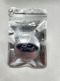 Наклейка на колпаки Ford сферическая изогнутая 5,4см 4шт серебро (226747)