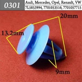 0301 Клипса пистон для Audi Mercedes Opel Renault Volkswagen