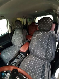 Чехлы  накидки на сиденье лен форма 2Д серый передние 2шт   