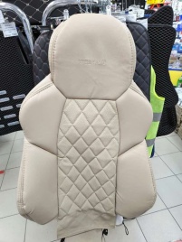 Драйв  чехлы универсальные экокожа Ромбы бежевый бежевый комплект   