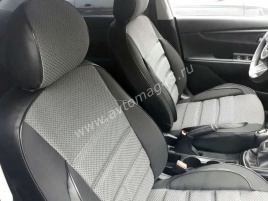 Авточехлы  Kia Rio с 2017г Rio X-Line с 2017г Hyundai Solaris c 2017г жаккард черно-серый Ижевск   