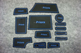 Коврики в ниши Лада Lada Приора Priora 2 синие буквы 13пр.