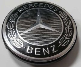 Колпачок ступицы Mercedes 62/56 КИК(Рапид) черный со стикером (214120)