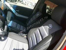Авточехлы  Toyota Yaris Тойота Ярис 2005-2011г хэтчбек жаккард черно-серый Ижевск   