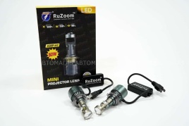 Ruzoom A80P светодиодные лампы LED линза модуль 2шт H7 12В 60W 6000K 6000Lm гарантия 6 мес