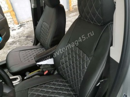 Авточехлы  Chevrolet Cobalt Кобальт 13-22г / Ravon Равон R4 16-20г экокожа черная ромб   