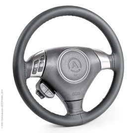 Autoprofi  оплетка руля под шнуровку композитная кожа черная нитки игла   