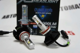 X3 чип  ZES LED 2шт H11 12В 18W 6000K 4400Lm с обманкой гарантия 1мес   