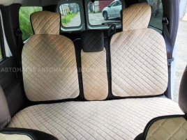 Гелакси  Накидки на сиденье на силиконе велюр задний ряд бежевые 3шт 