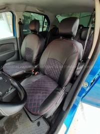 Авточехлы  Renault Logan с 2013г Renault Sandero Stepway с 2015г 2/3 без AIRBAG алькант сер.н ромб